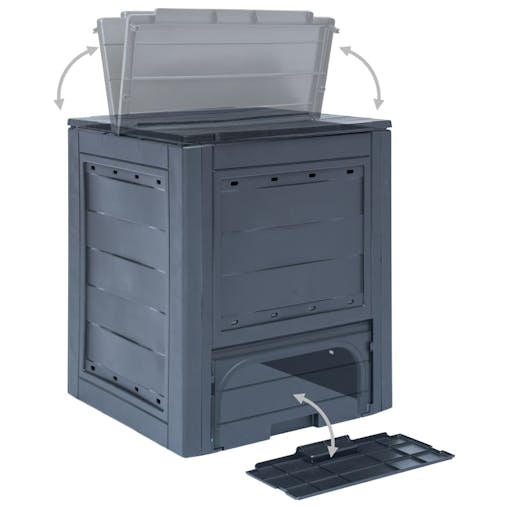 NNEVL Garden Composters 2 pcs Grey 60x60x73 cm 520 L