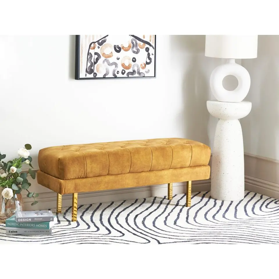 ROSEVILLE - Bankje - Geel - Fluweel