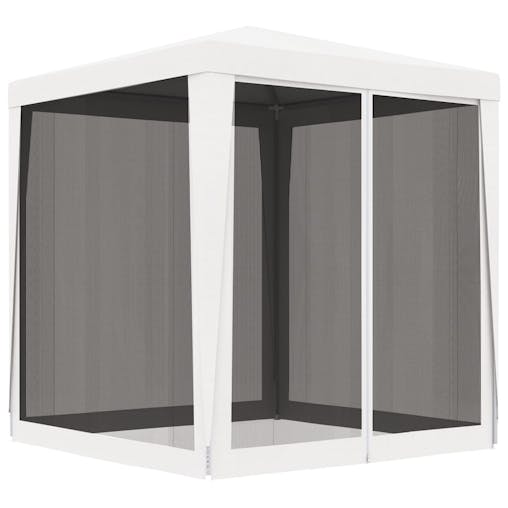 NNEVL Party Tent with 4 Mesh Sidewalls 2x2 m White