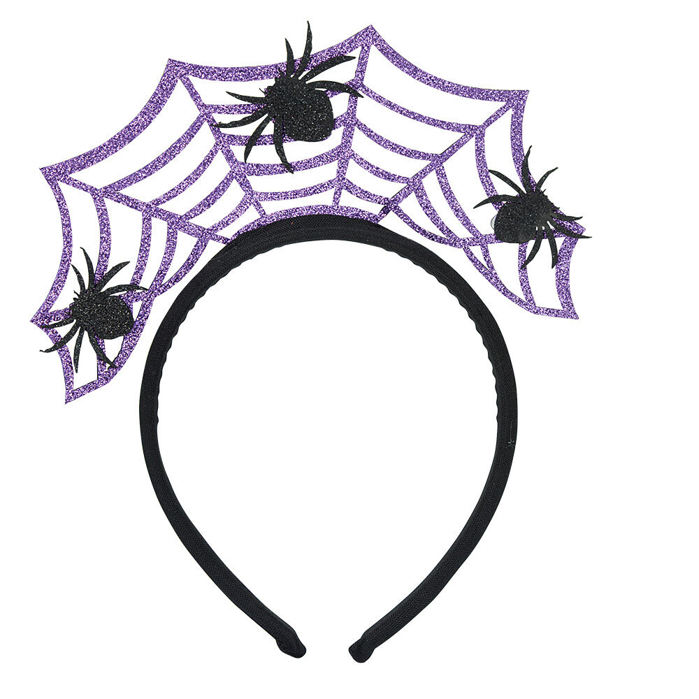 Serre tête enfant Halloween toile avec araignées