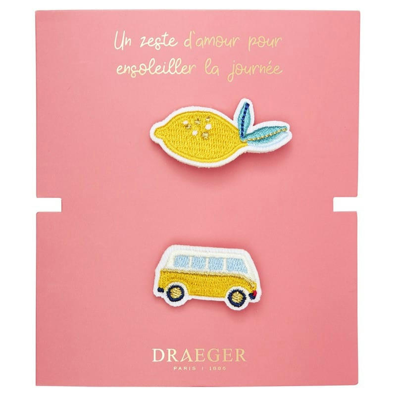 - Broche brodée citron