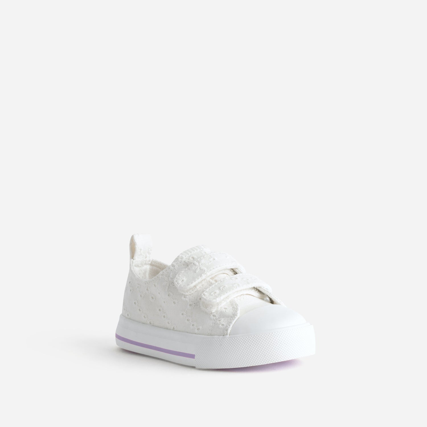 Tennis BUGGY blanche toile broderie anglaise