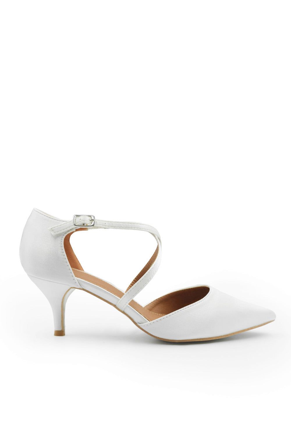 Where's That From Indie' Pointed Toe Kitten Heel With Cross Straps