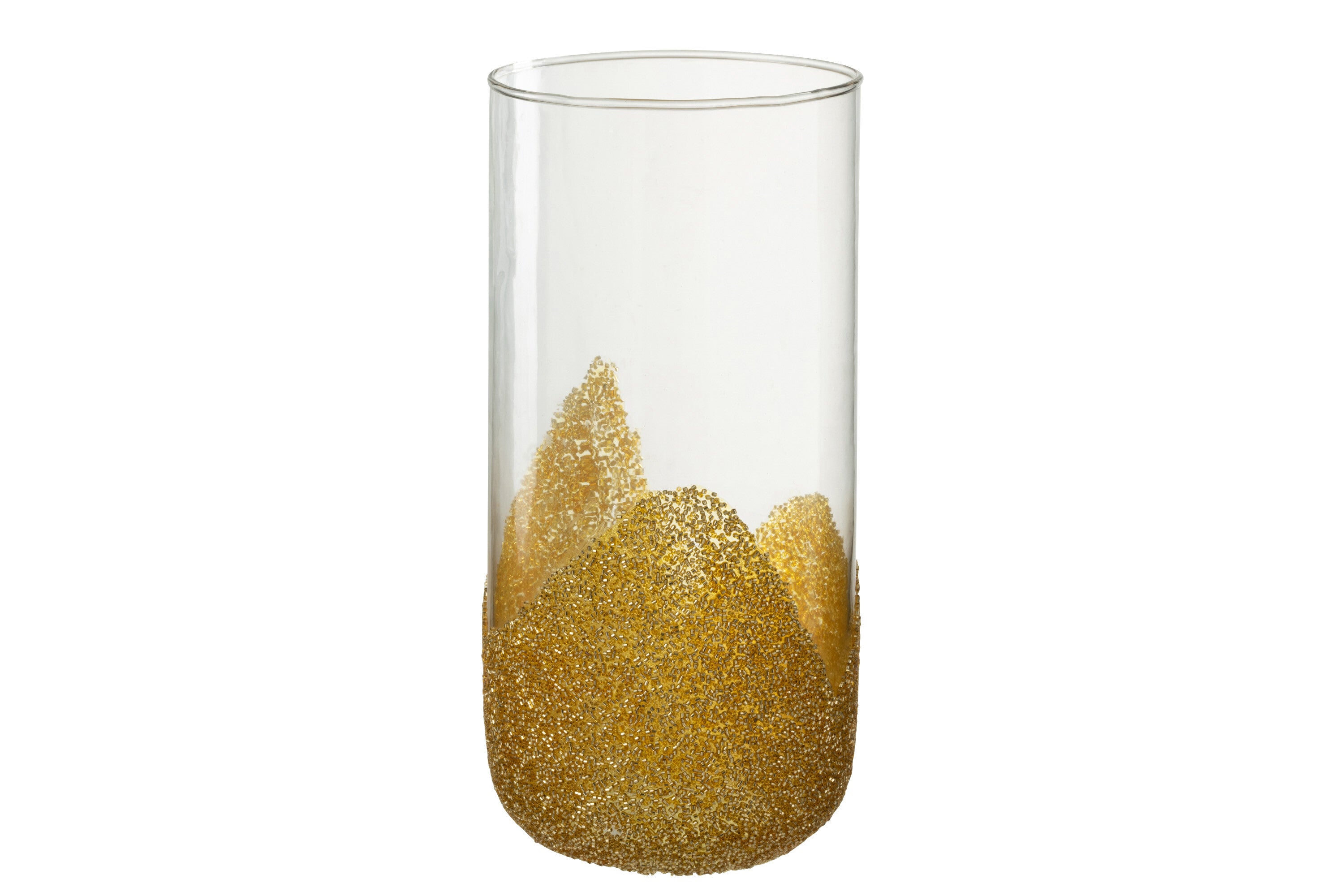 J-Line kaarshouder Strass - glas - transparant goud - large
