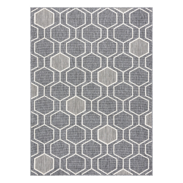 Dywan SPRING 20404332 Hexagon sznurkowy, pętelkowy - szary 80x150 cm