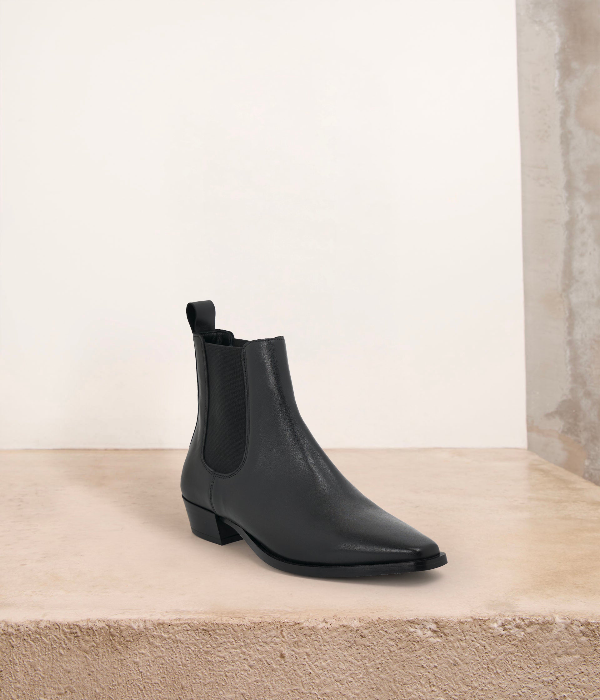 Boots en cuir noir Pongo