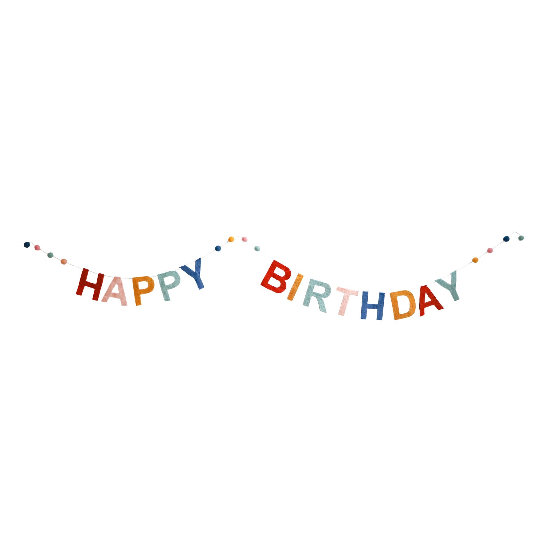 Return to Sender Slinger 1,7 m verjaardag Happy Birthday van vilt