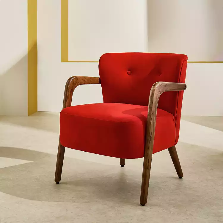Habitat Yanni Velvet Accent Chair - Red