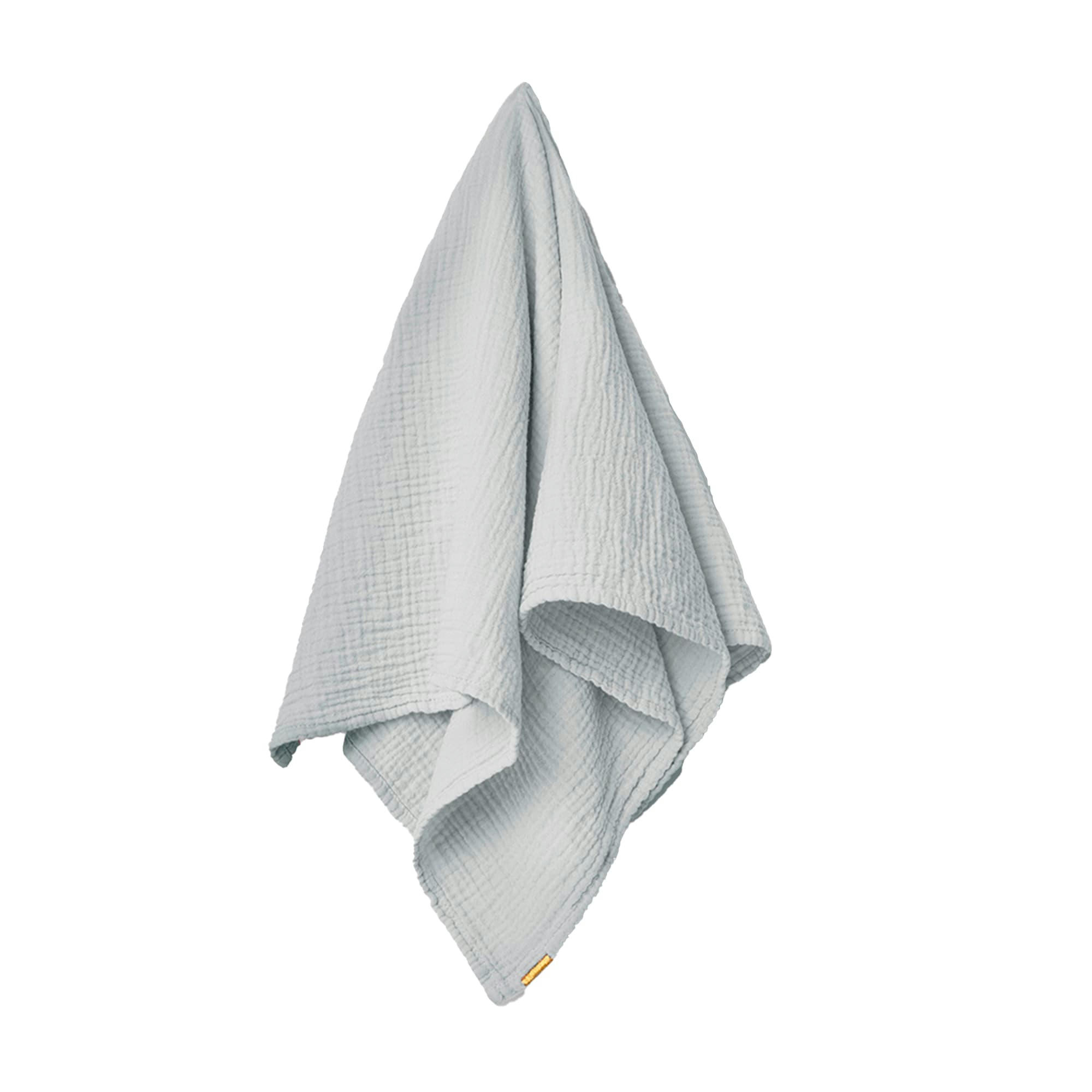 - Torchon en double gaze de coton bleu subtil