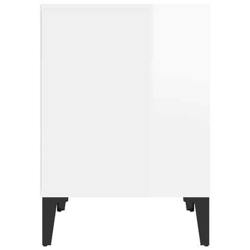 NNEVL Bedside Cabinet High Gloss White 40x35x50 cm