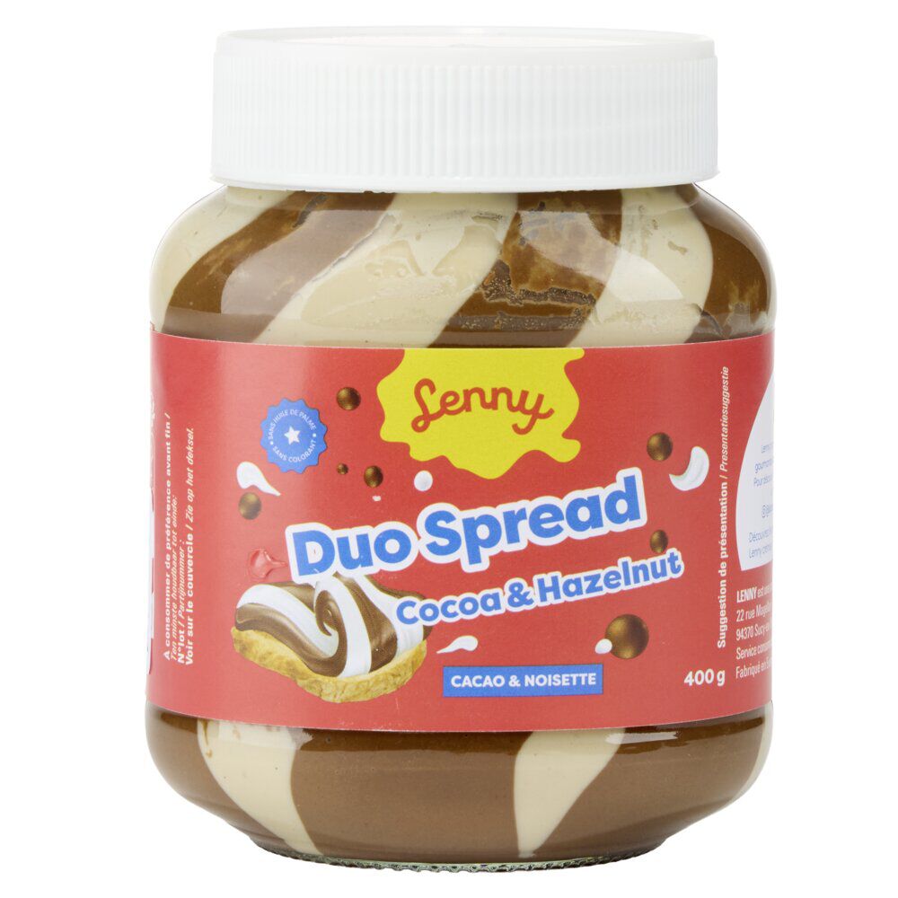 Pâte à tartiner Duo Spread cacao et noisette 400gr