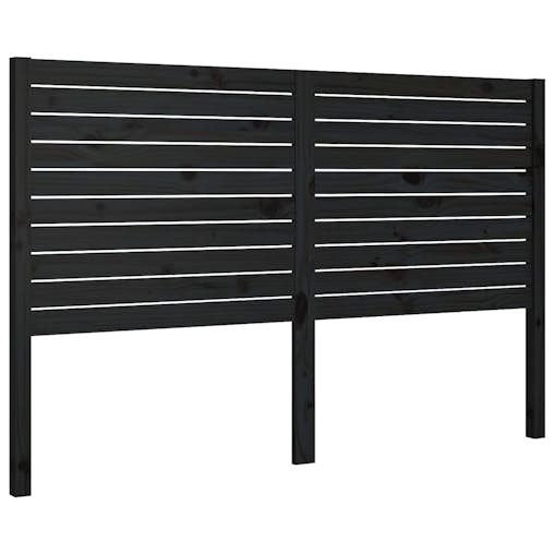 NNEVL Bed Headboard Black 186x4x100 cm Solid Wood Pine