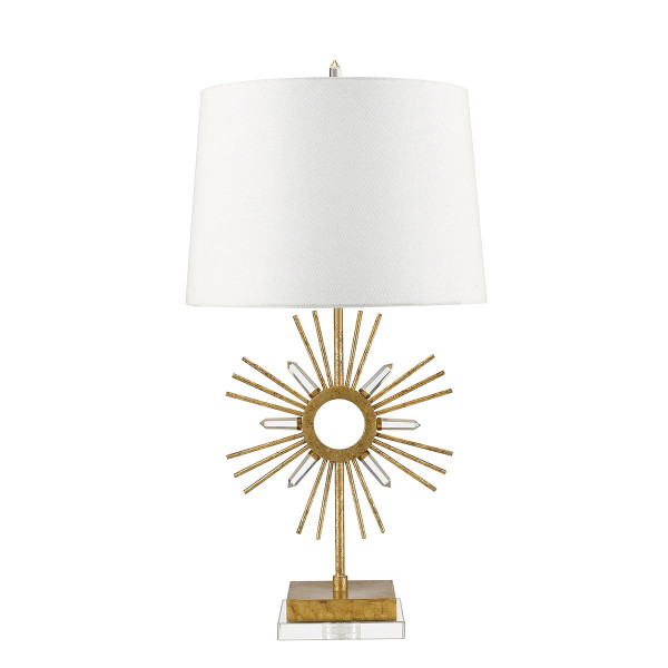 Lampa stołowa glamour złoto-kremowa Sun King 1xE27x60WGilded Nola