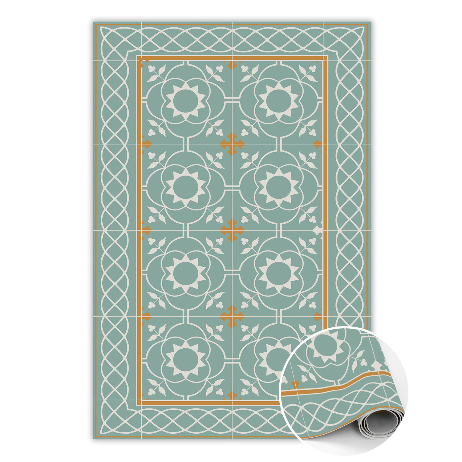 Modny dywan winylowy Vintage symetria 60 x 90 cm