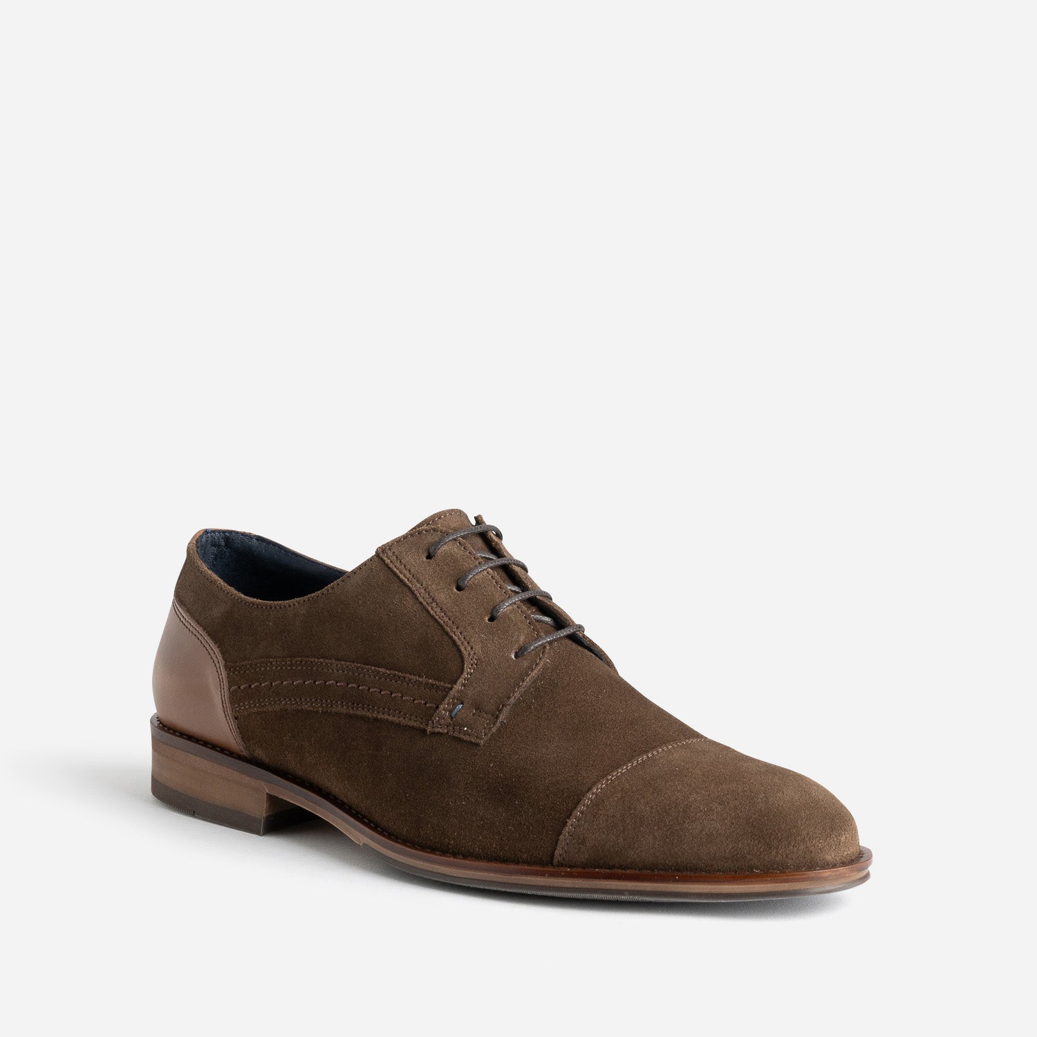 Derby marron cuir velours éco-conçu