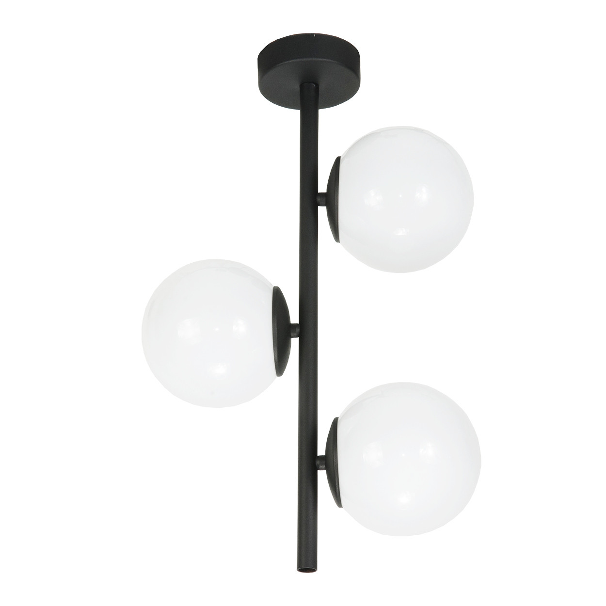 Lampa sufitowa EDYLIT loft białe kule czarna 3xE14 PETIT 13-818