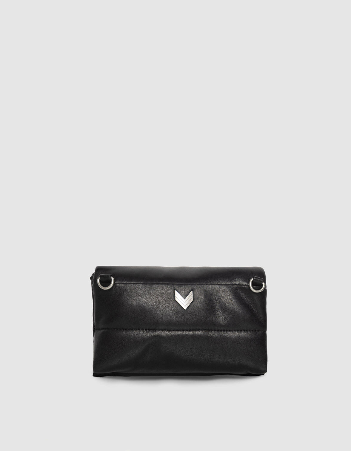 Pochette bandoulière noire cuir matelassé Femme