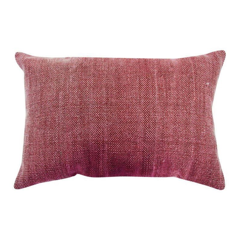 VINTAGE - Coussin effet délavé rouge 60x40