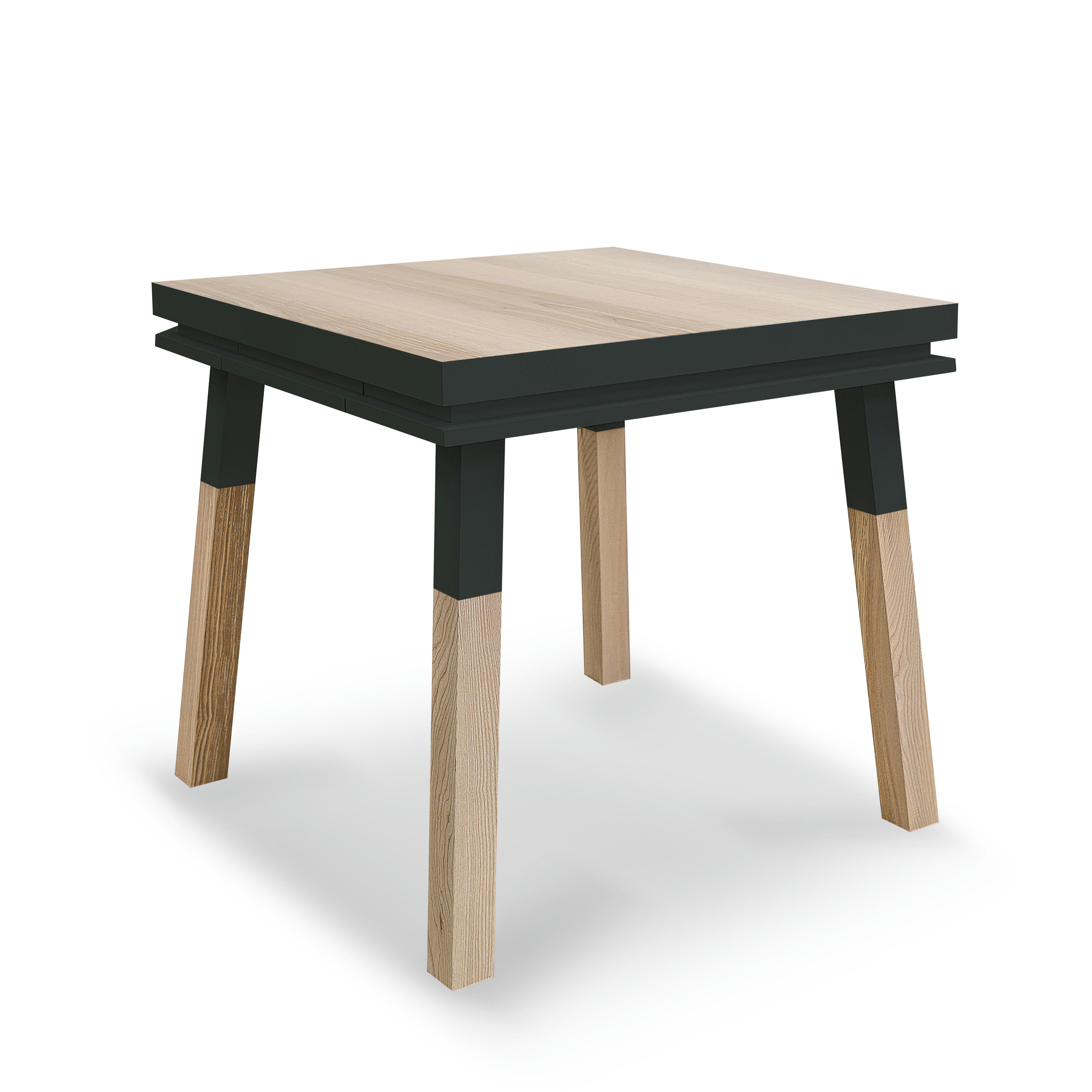 EGEE - Table de cuisine carrée avec tiroir 100 cm, 100% frêne massif