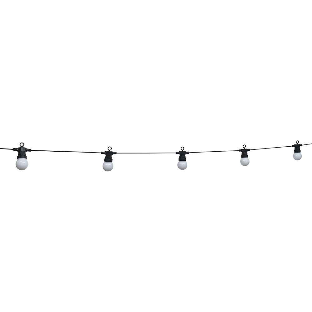 Guirlande guinguette 50 LED 10 boules blanches 6m