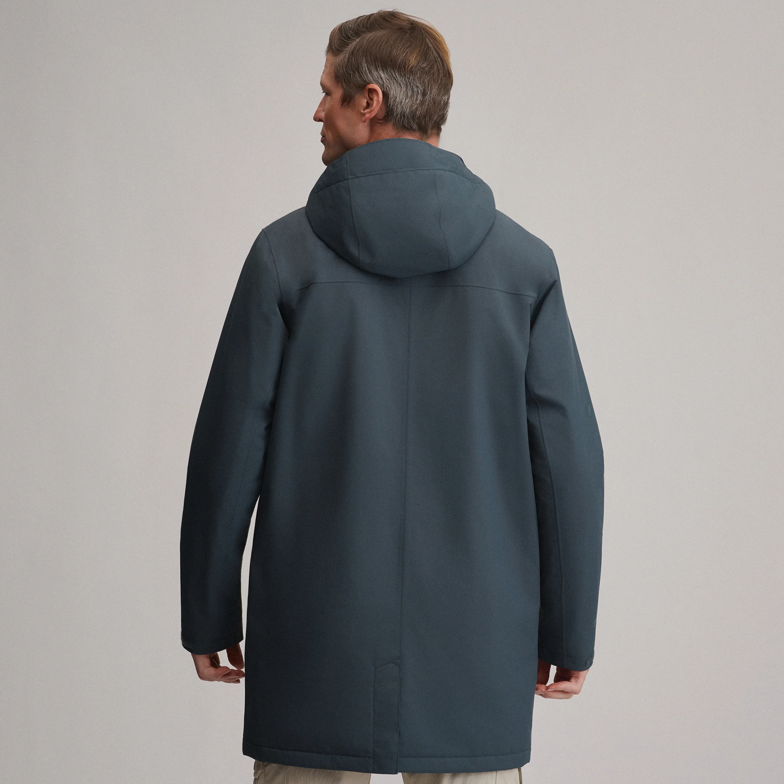 Men's Mainstay Insulated Waterproof Hooded Trench Coat