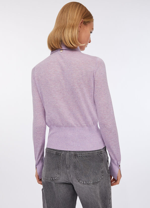 Polo in cotone e cashmere