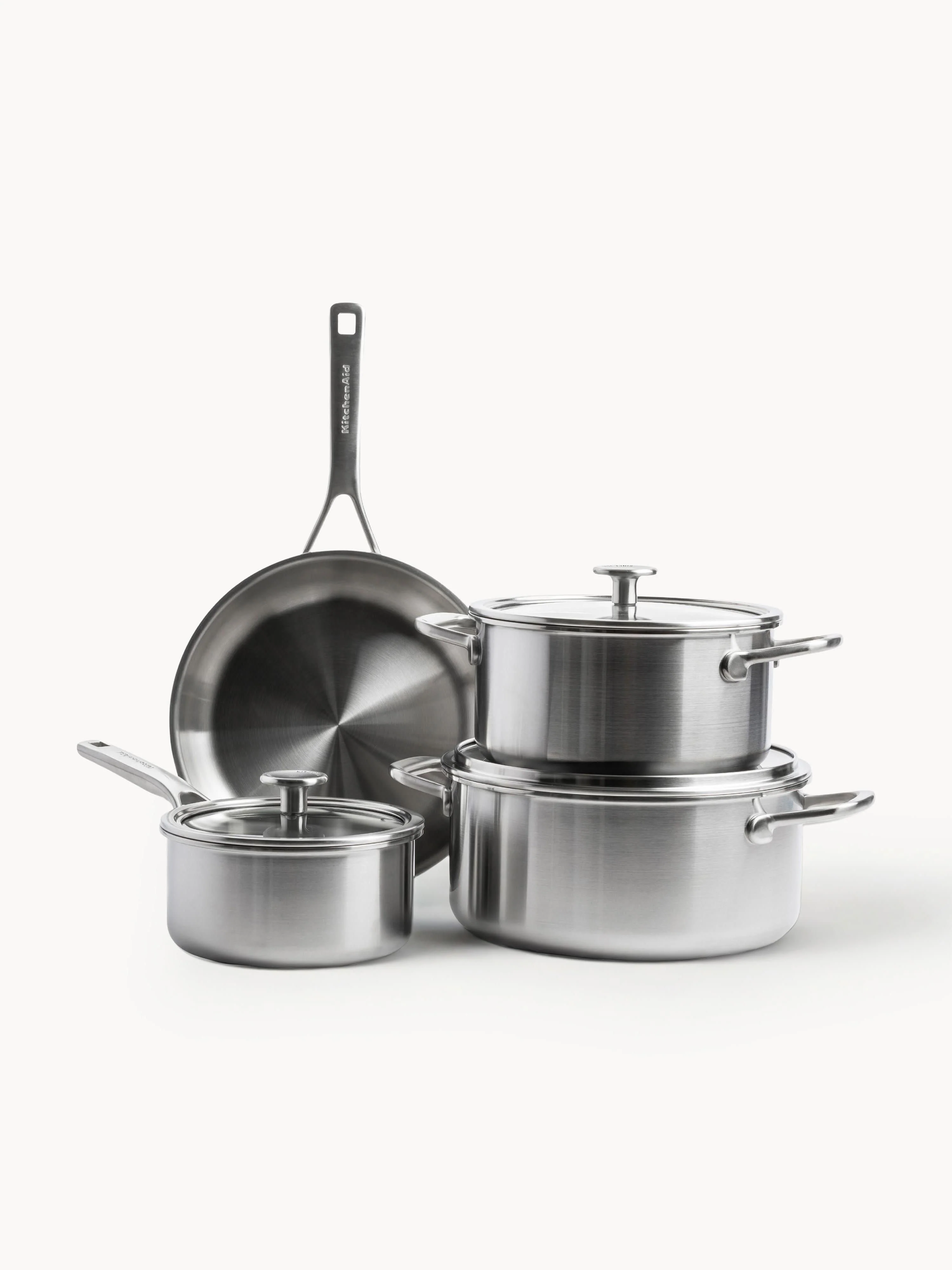 Kochtopf-Set KitchenAid mit 3 Schichtböden, 7er-Set