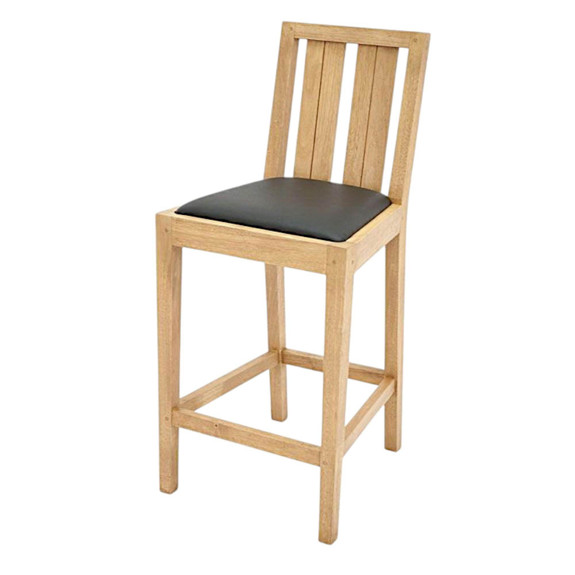 Chaise haute de bar en hévéa ATTAN