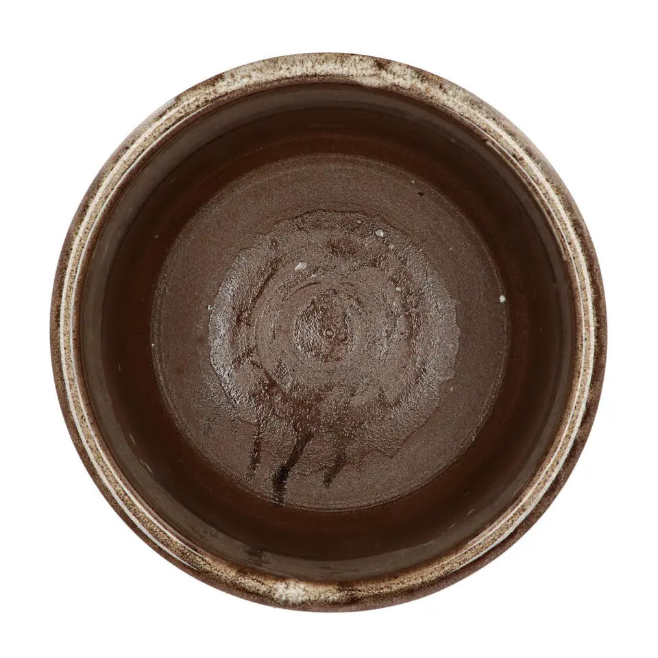 DK Design Bloempot Brown Glaze - taupe - D23 x H26 cm - glanzend