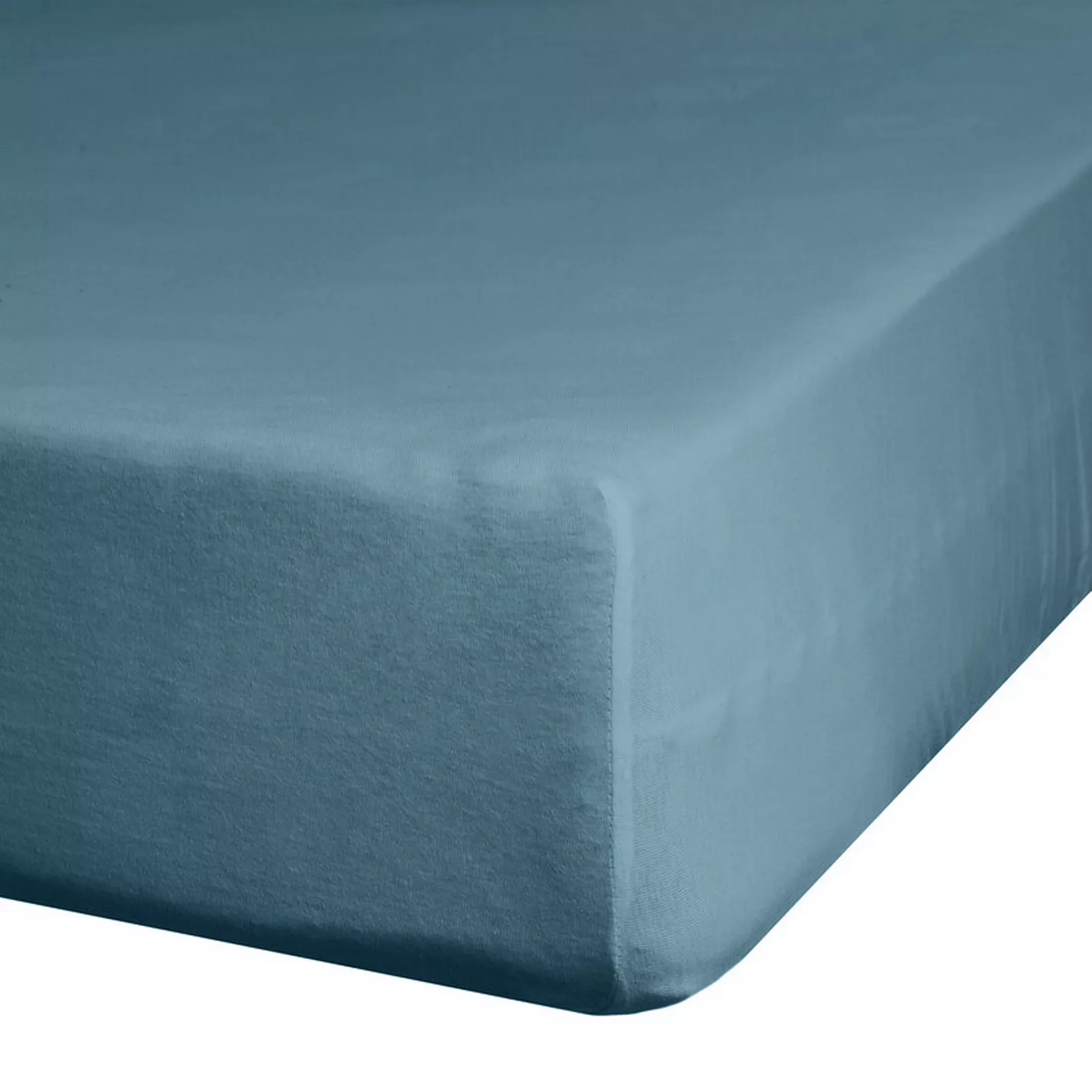 Prześcieradło gładkie z gumką 220x200 cm z satyny bawełnianej kolor niebieski 125 g/m2 NOVA 3