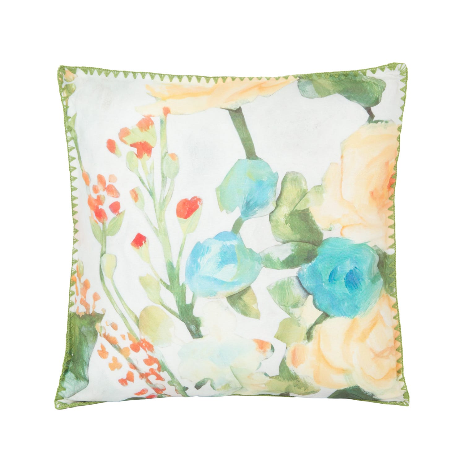Cuscino divano 45x45 cm fiori acquerello