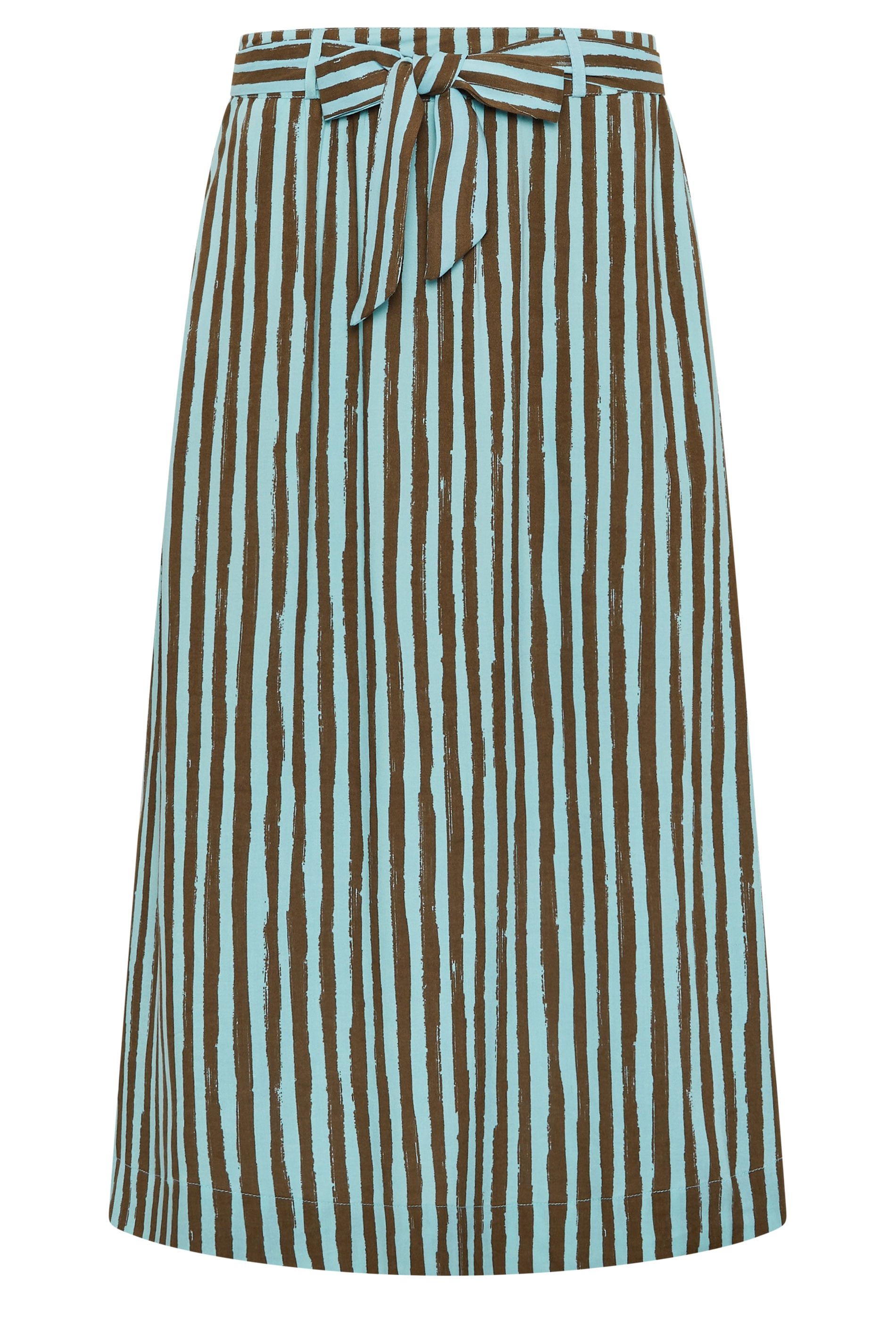 PixieGirl Petite Stripe Belted Maxi Skirt