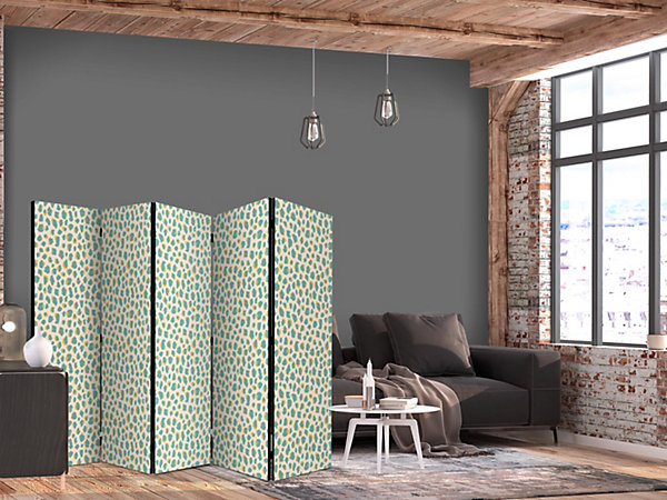 Paravent -Motif Animal à Pois TurquoiseClair