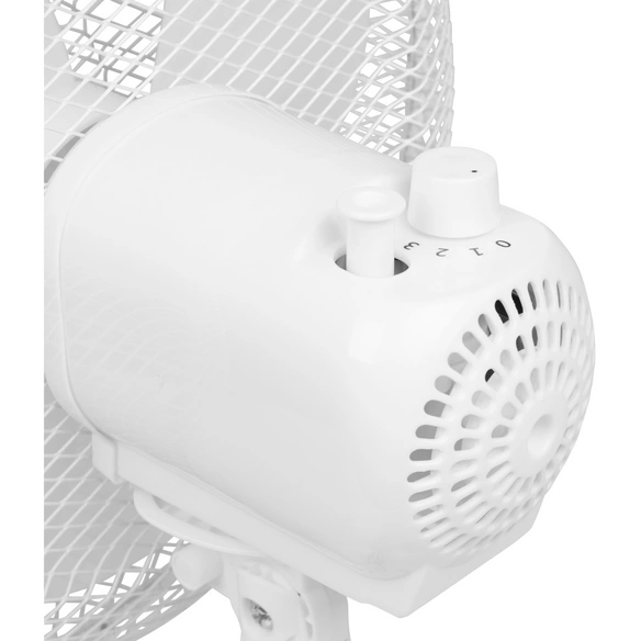 Tischventilator, D. 30 cm, 40W, 2 Stufen, weiss, oszillierend