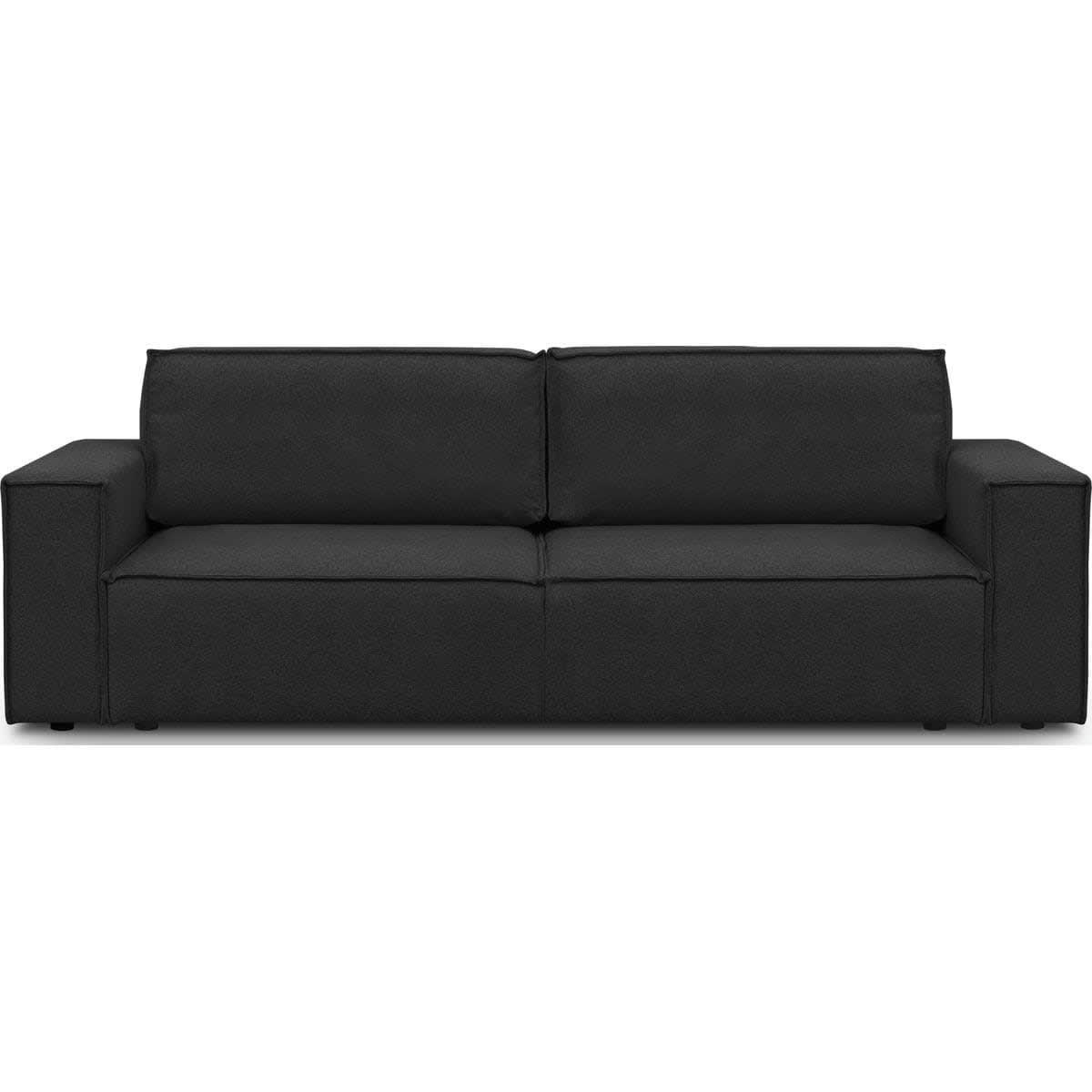 HARPER NEW - Canapé 3 places convertible + coffre en tissu noir