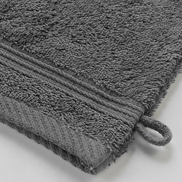 2 gants de toilette 15 x 21 cm eponge unie tendresse Anthracite