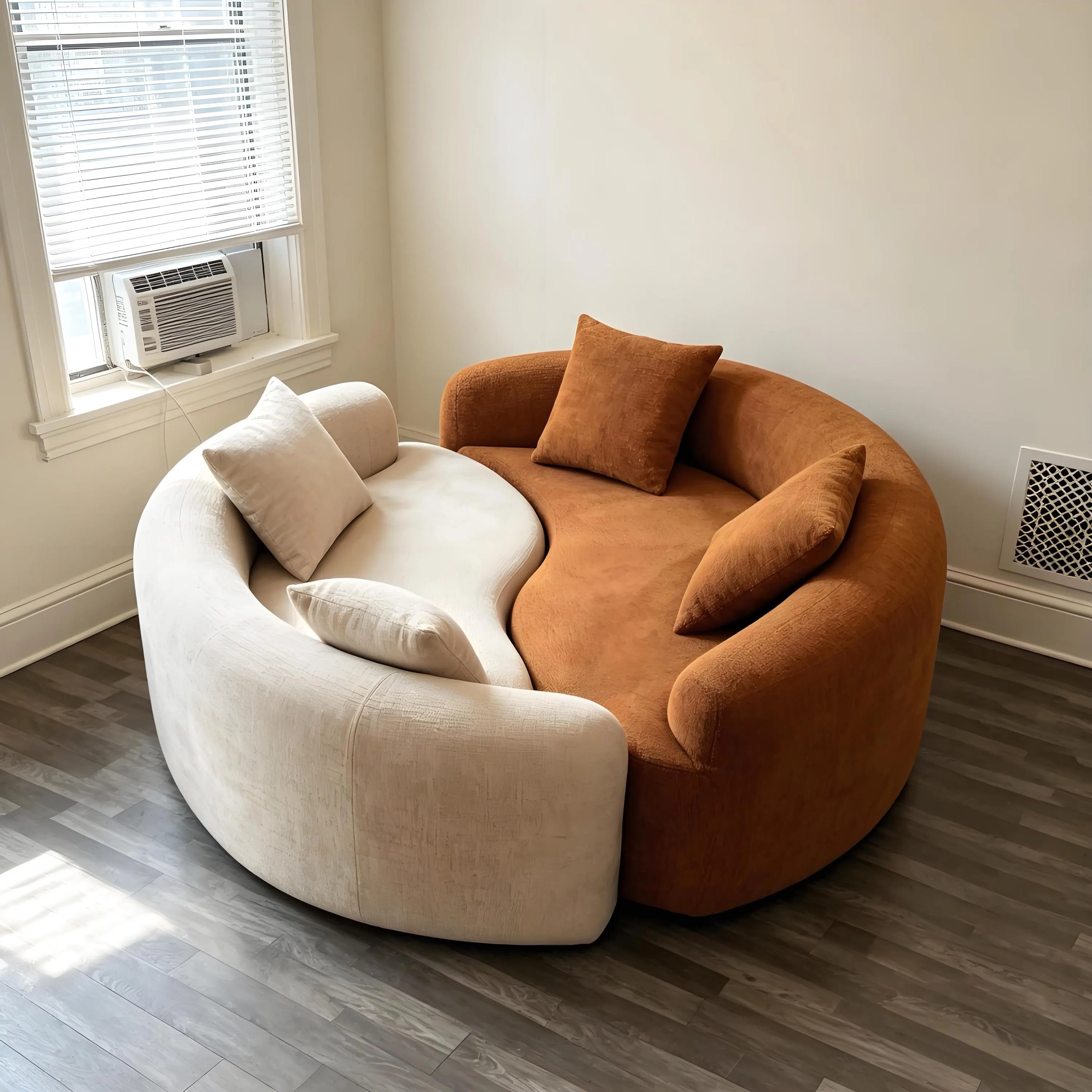 Modular S-Curved Chenille Sectional Sofa | Small Spaces Cloud Couch