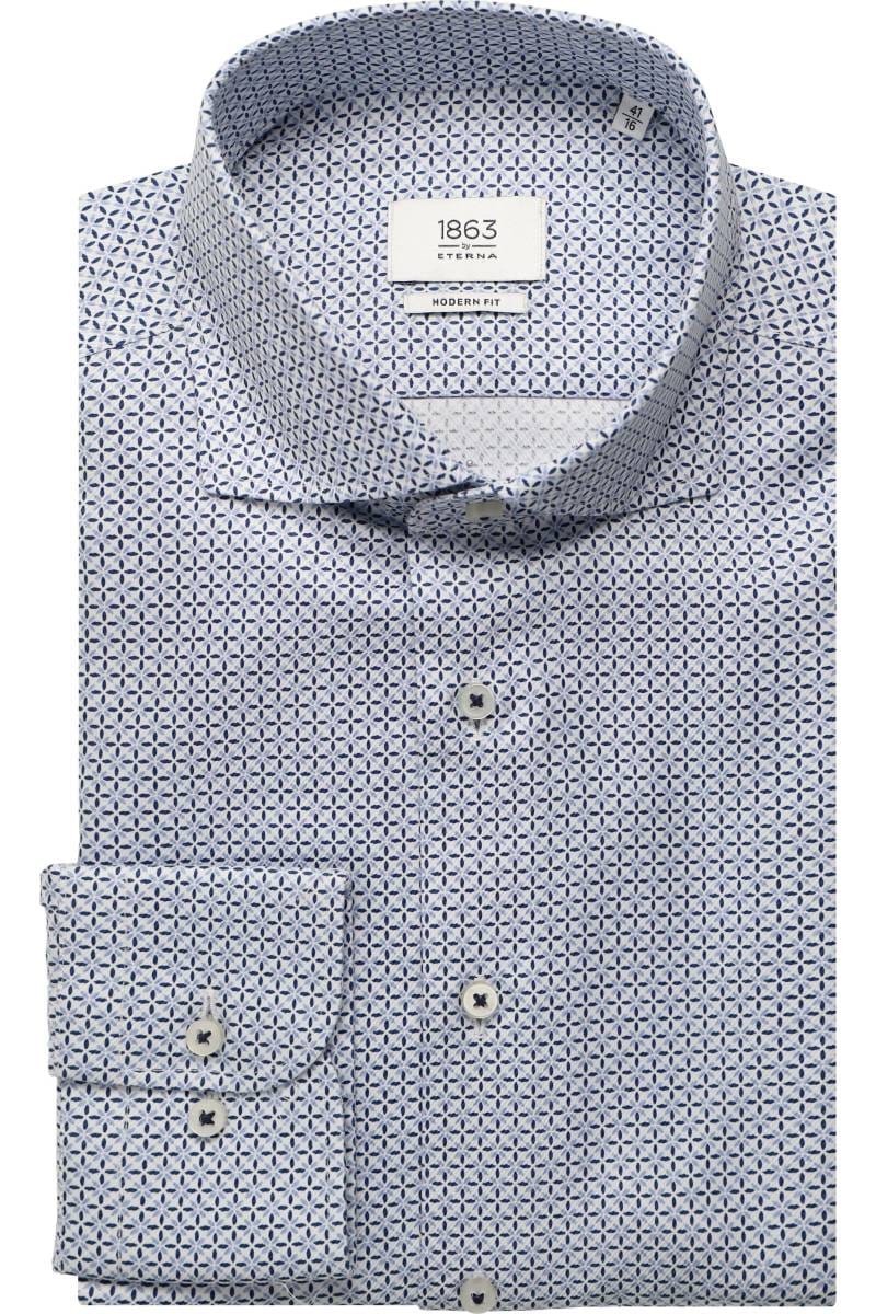 ETERNA 1863 Modern Fit Hemd mittelblau, Bedruckt