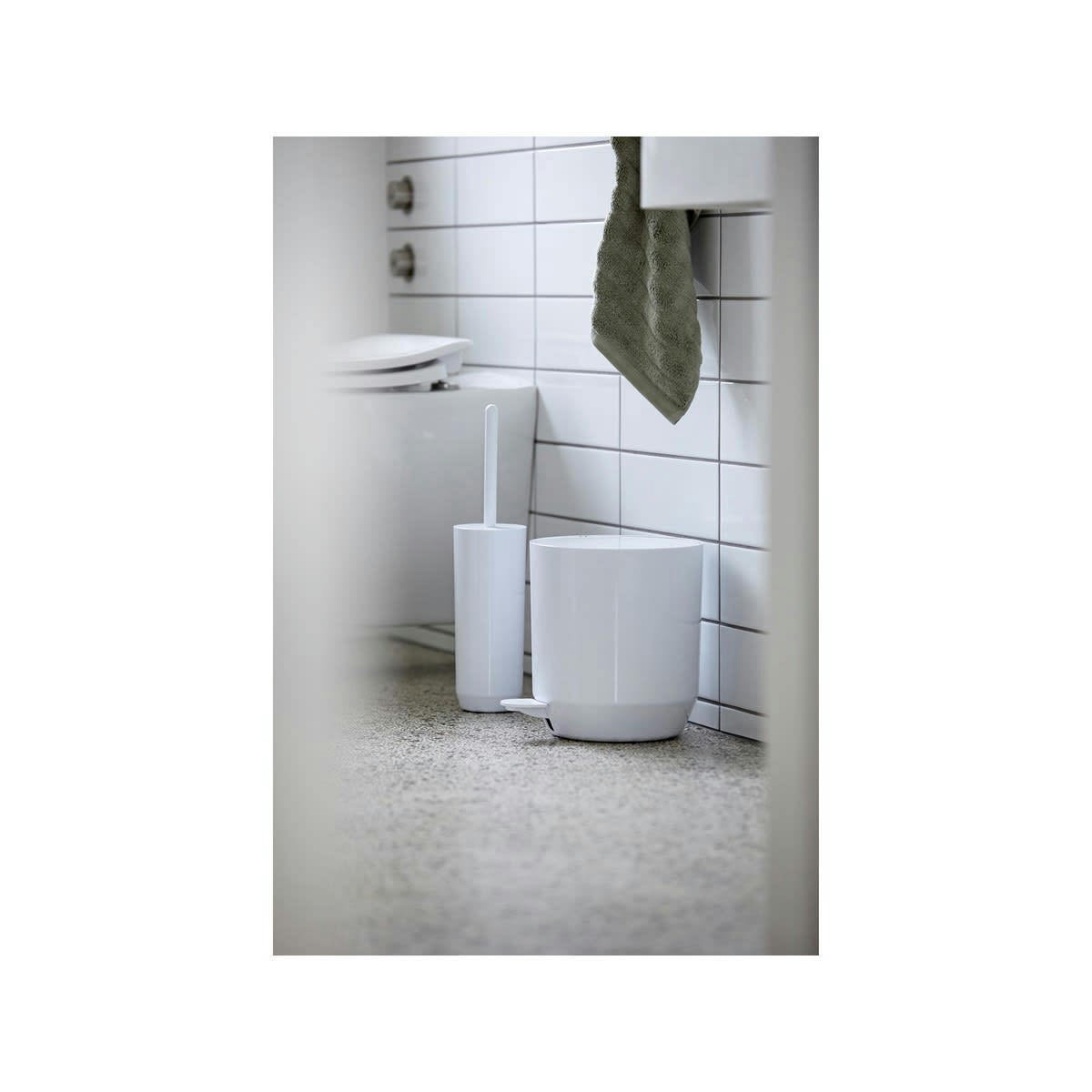 SUII - Poubelle à pédale en plastique blanc