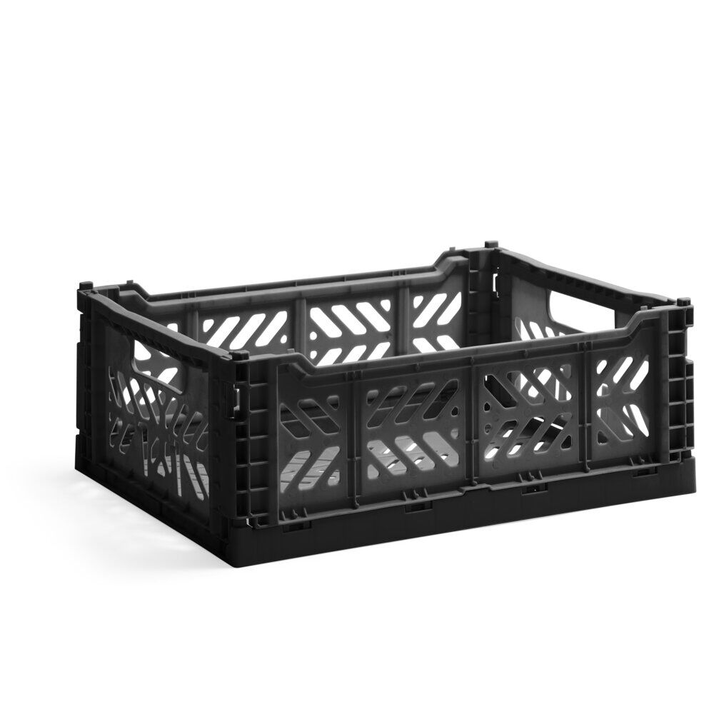 Casier pliable en plastique noir 40x30xH15cm