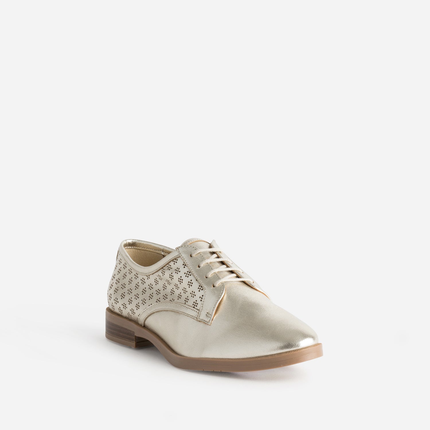 Derby ERAM FLEX doré cuir ajouré