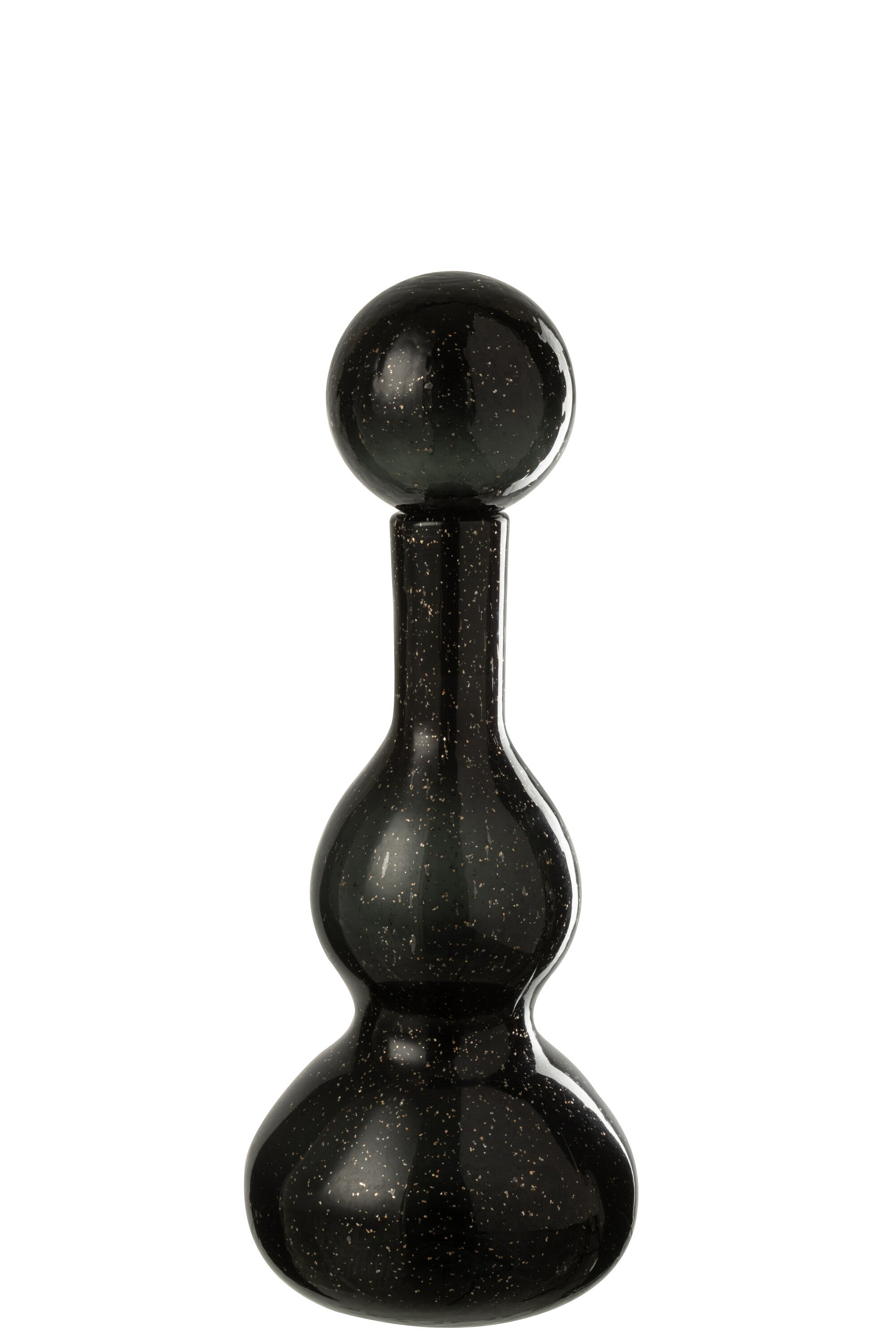 J-Line decoratoe Fles   Stop Carol - glas - zwart - small