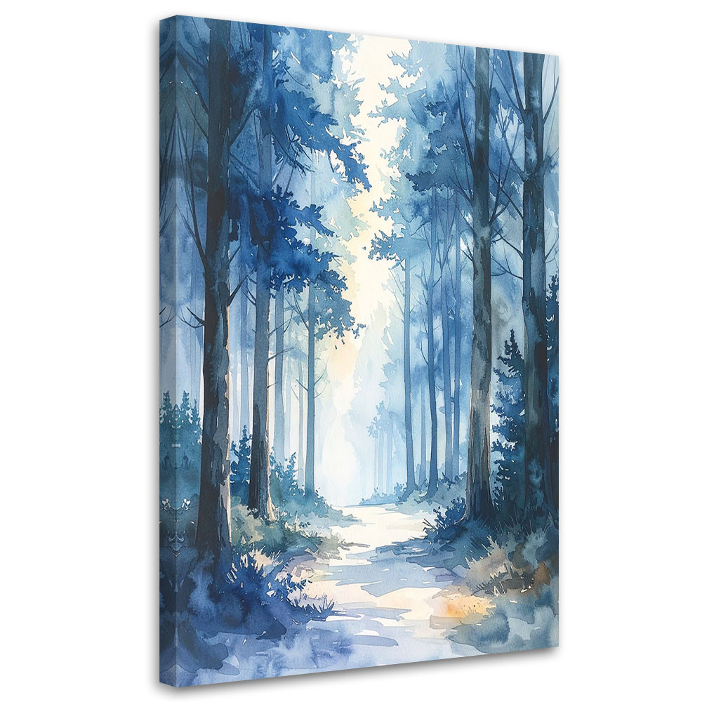 Obraz do salonu sypialni biura, Mglisty Las Pastelowy Krajobraz 20x30