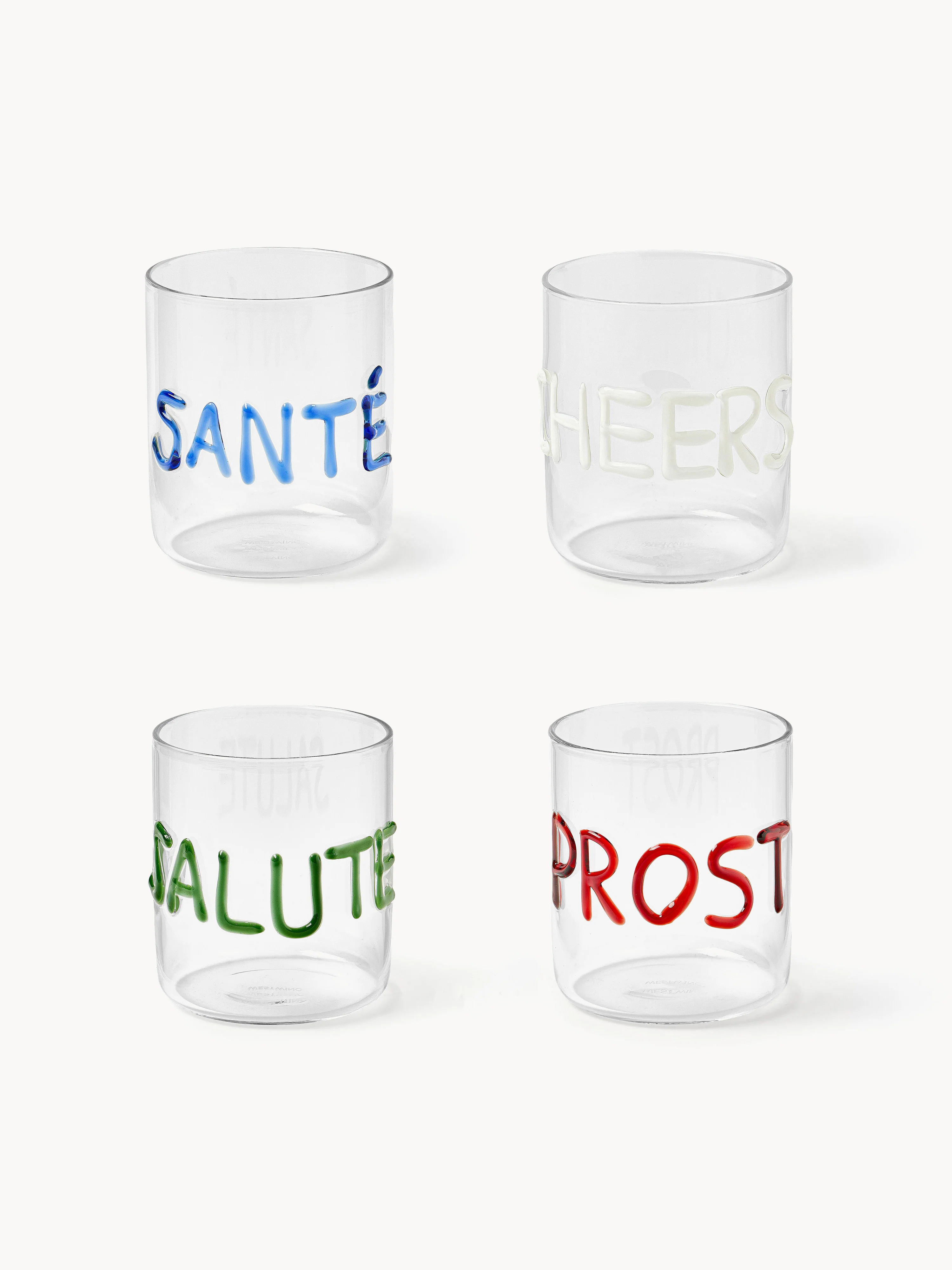 Mundgeblasene Trinkgläser Tutti, 4er-Set