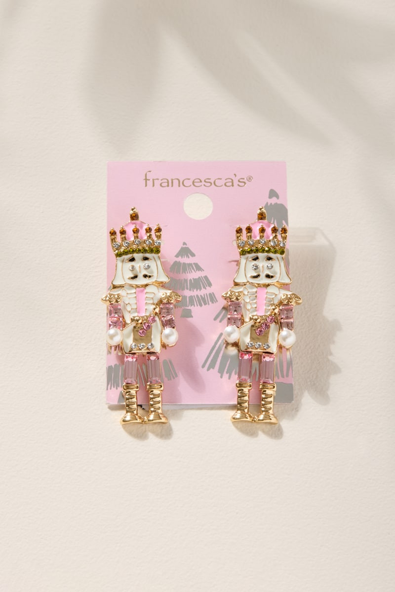 Pink Nutcracker Drop Earrings