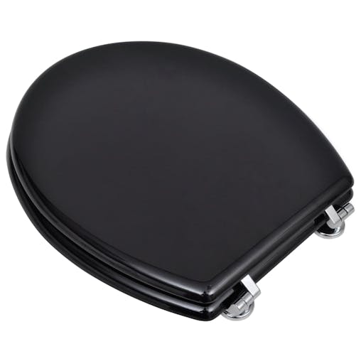 NNEVL Toilet Seats with Lids 2 pcs MDF Black