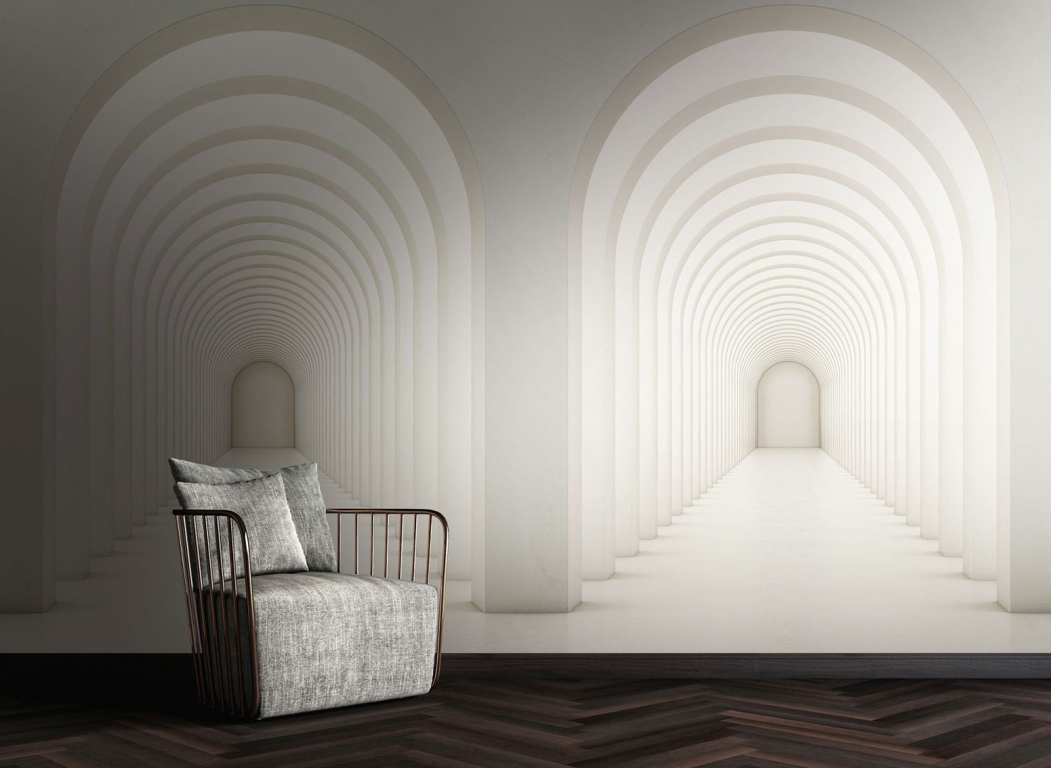 One Wall one Role fotobehang 3D-motief wit en grijs - 159 x 280 cm - AS-382821