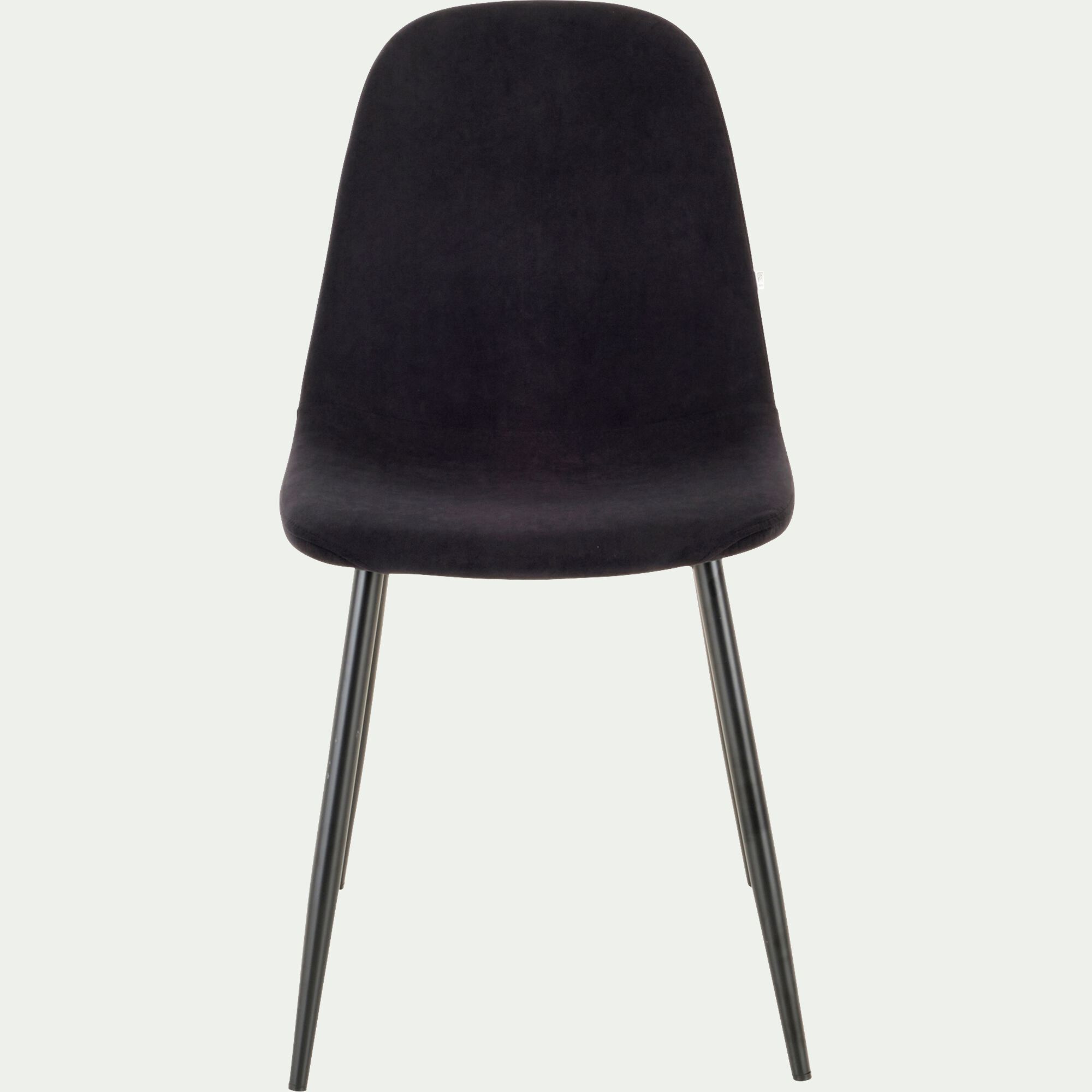 LOANA - Chaise en acier effet bois et tissu - noir