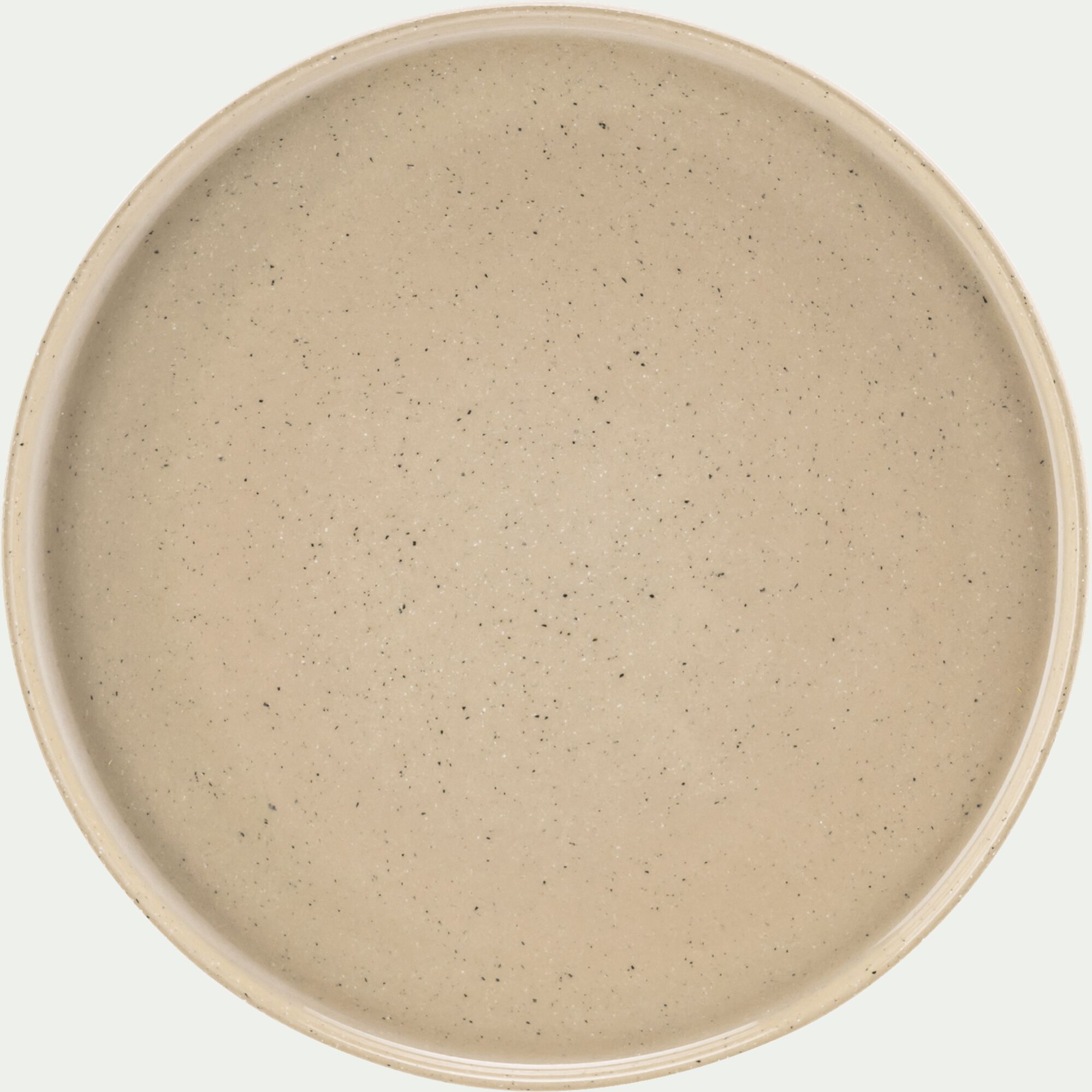 SUGITON - Assiette plate mouchetée en grès D26,1cm - beige