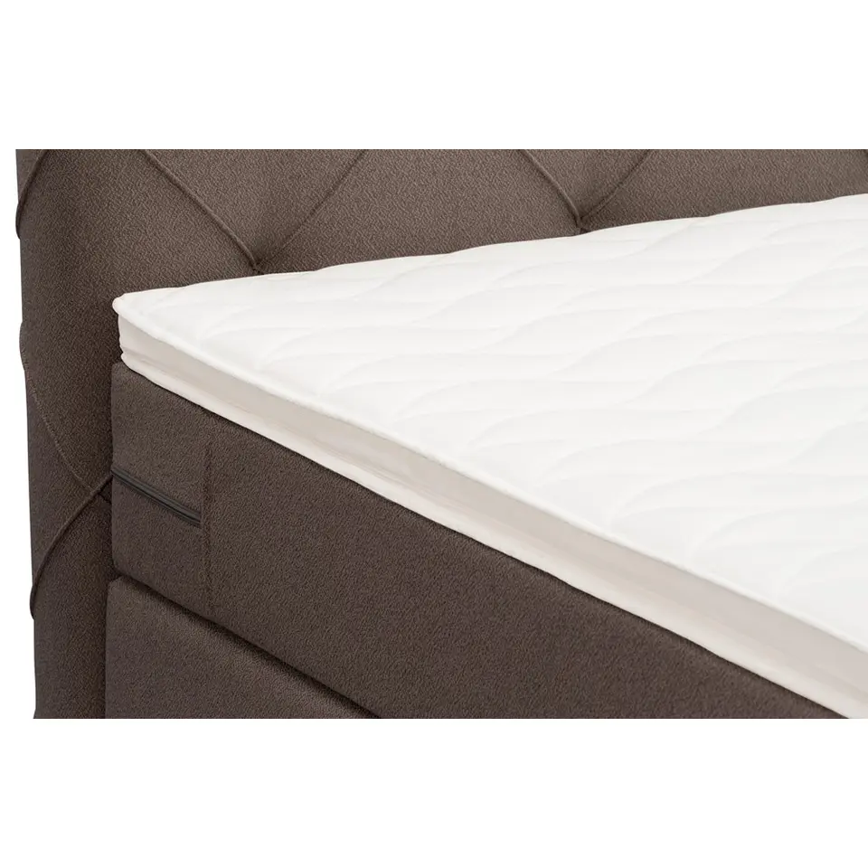 Boxspring Liv geruit - donkerbruin - 90x200 cm - vierkante poot